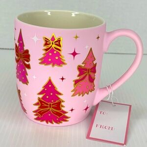 Peppermint and Pine Pink Tree With Bows Soft Touch Mug -NWT 2024
